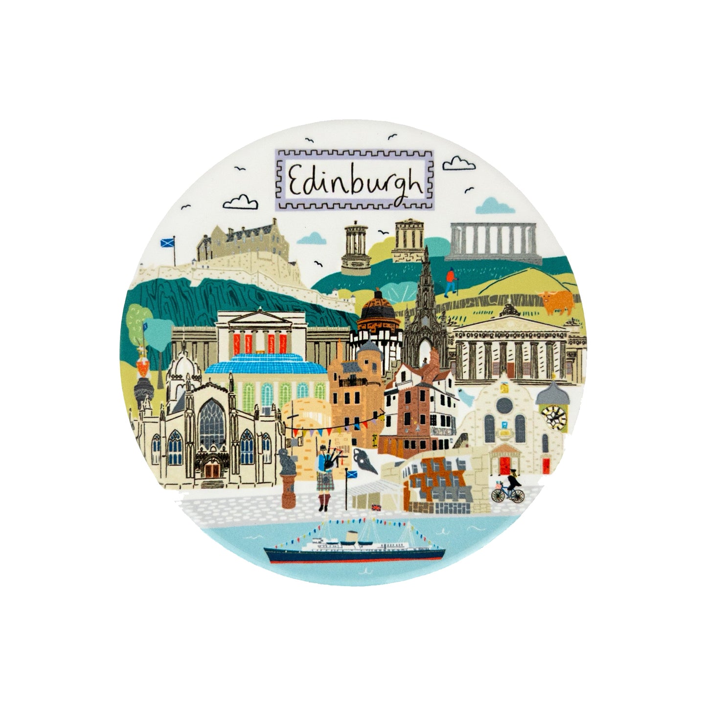 Edinburgh Skyline Ceramic Coaster