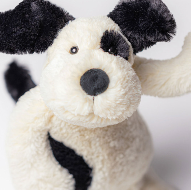 Bashful Black & Cream Puppy by Jellycat