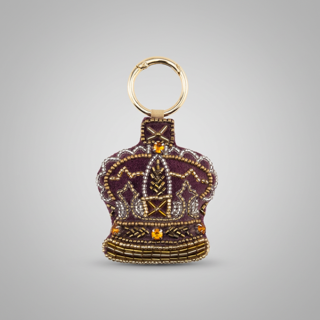Beaded Crown Bag Charm