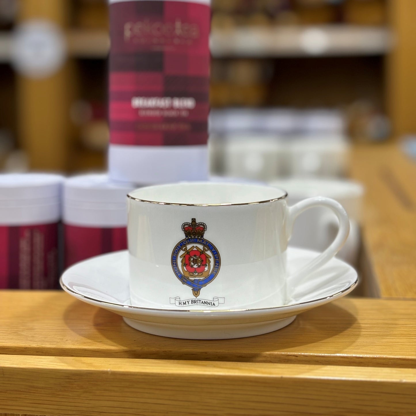 Britannia Colour Crest Cup and Saucer