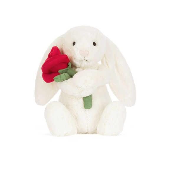 Cream Bunny with Rose by Jellycat