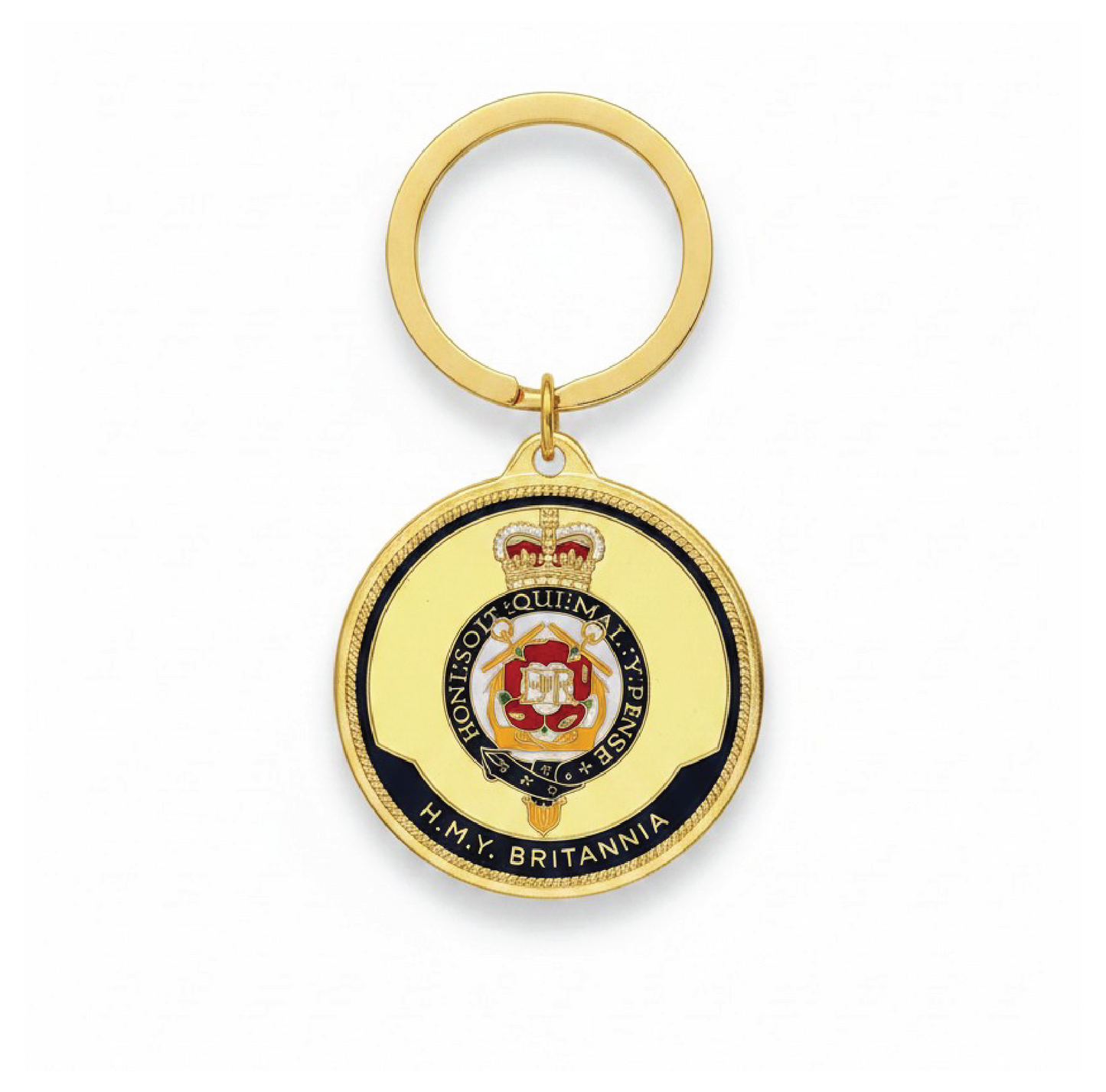 Britannia Ship and Crest Round Keyring