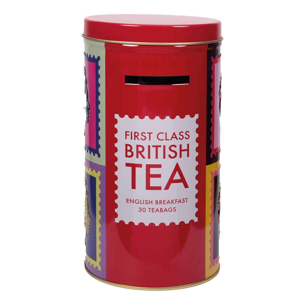 First Class Post Box Caddy with English Breakfast Tea - 30 Teabags