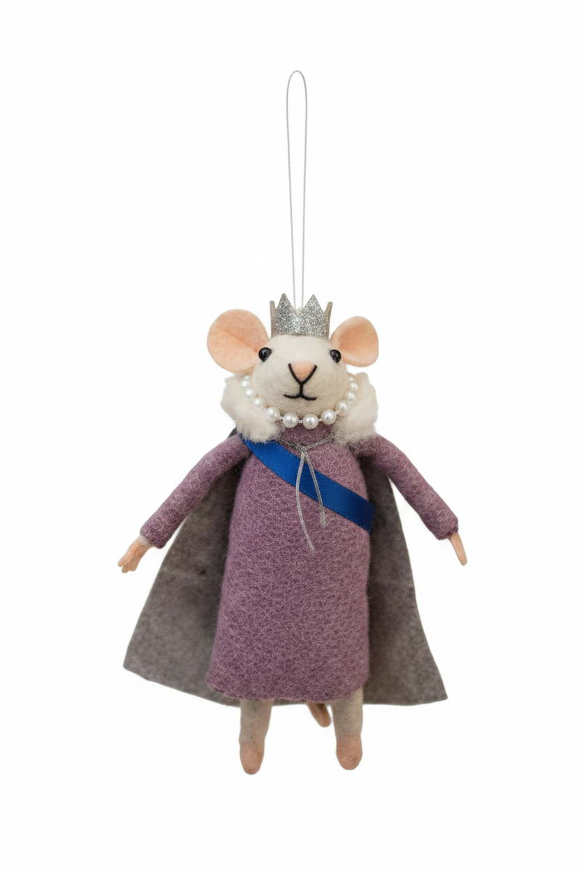 Queen Mouse Felted Decoration