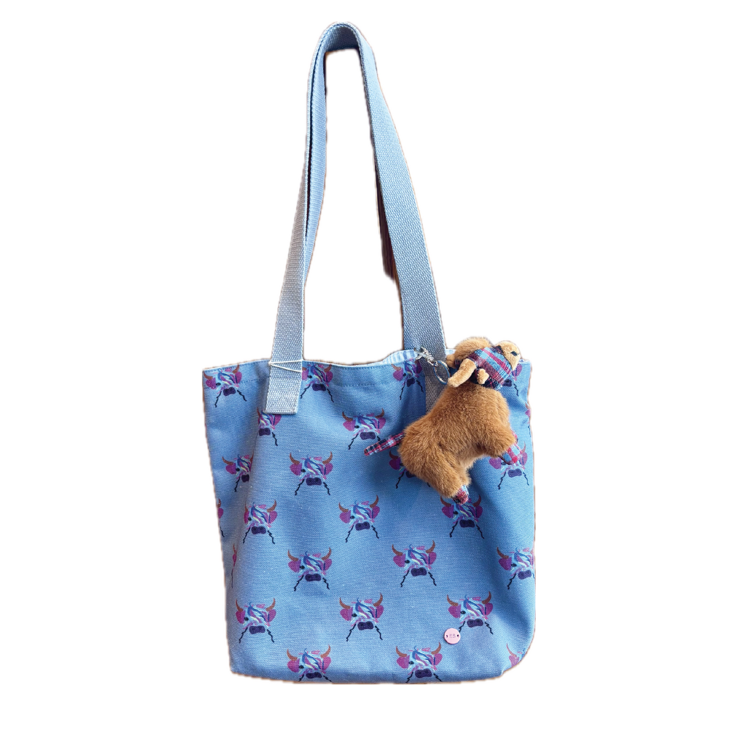 Tartan Highland Cow Bag Charm
