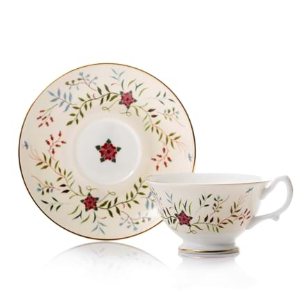 Britannia Embroidery Tea Cup and Saucer