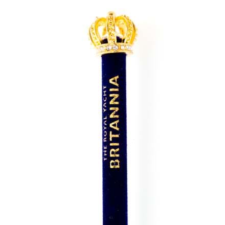 Britannia Blue Velvet Crown Pencil