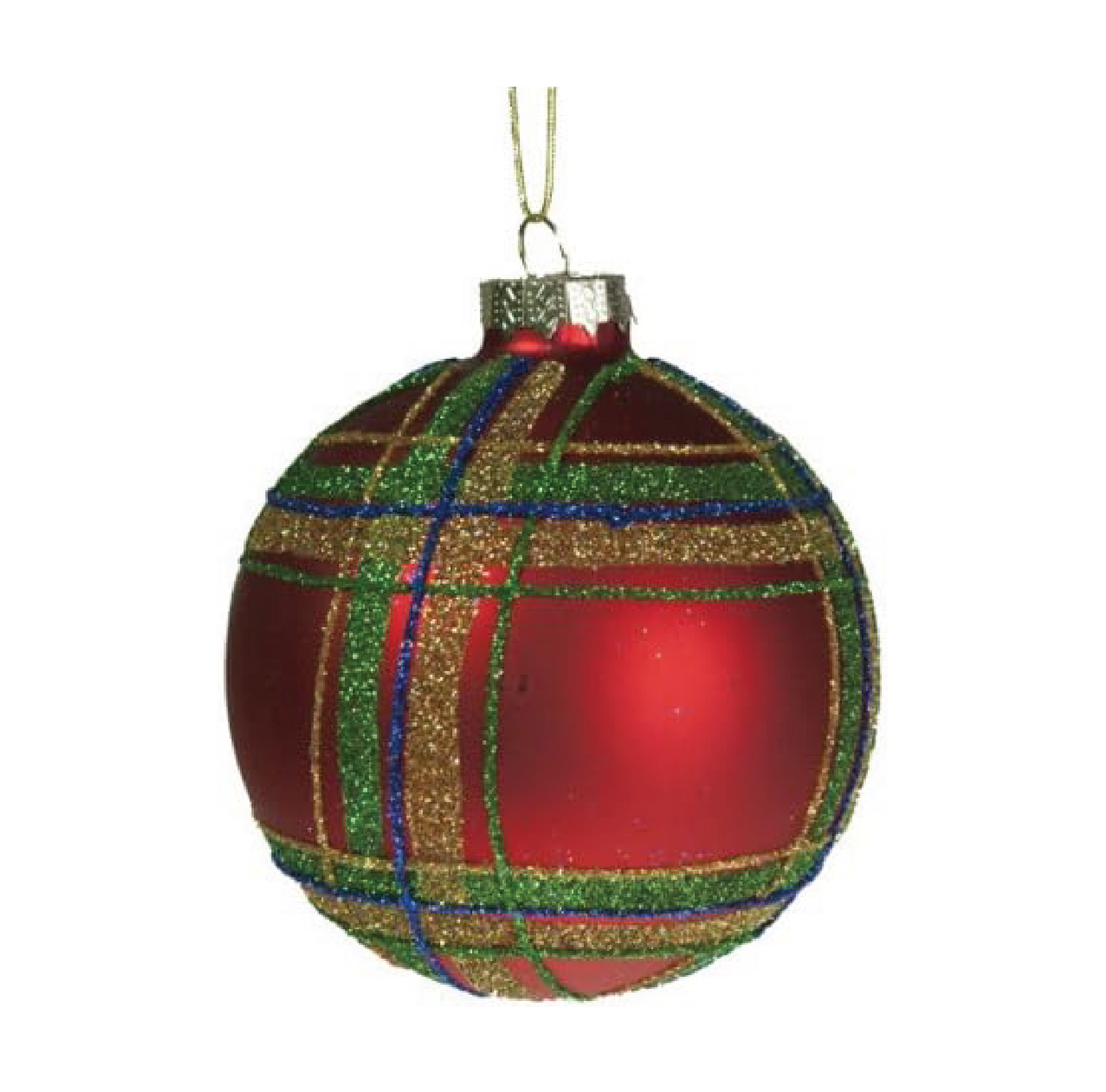 Tartan Glitter Bauble