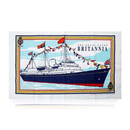 Britannia Ship White Tea Towel