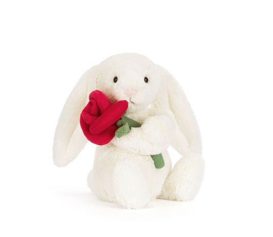 Cream Bunny with Rose by Jellycat