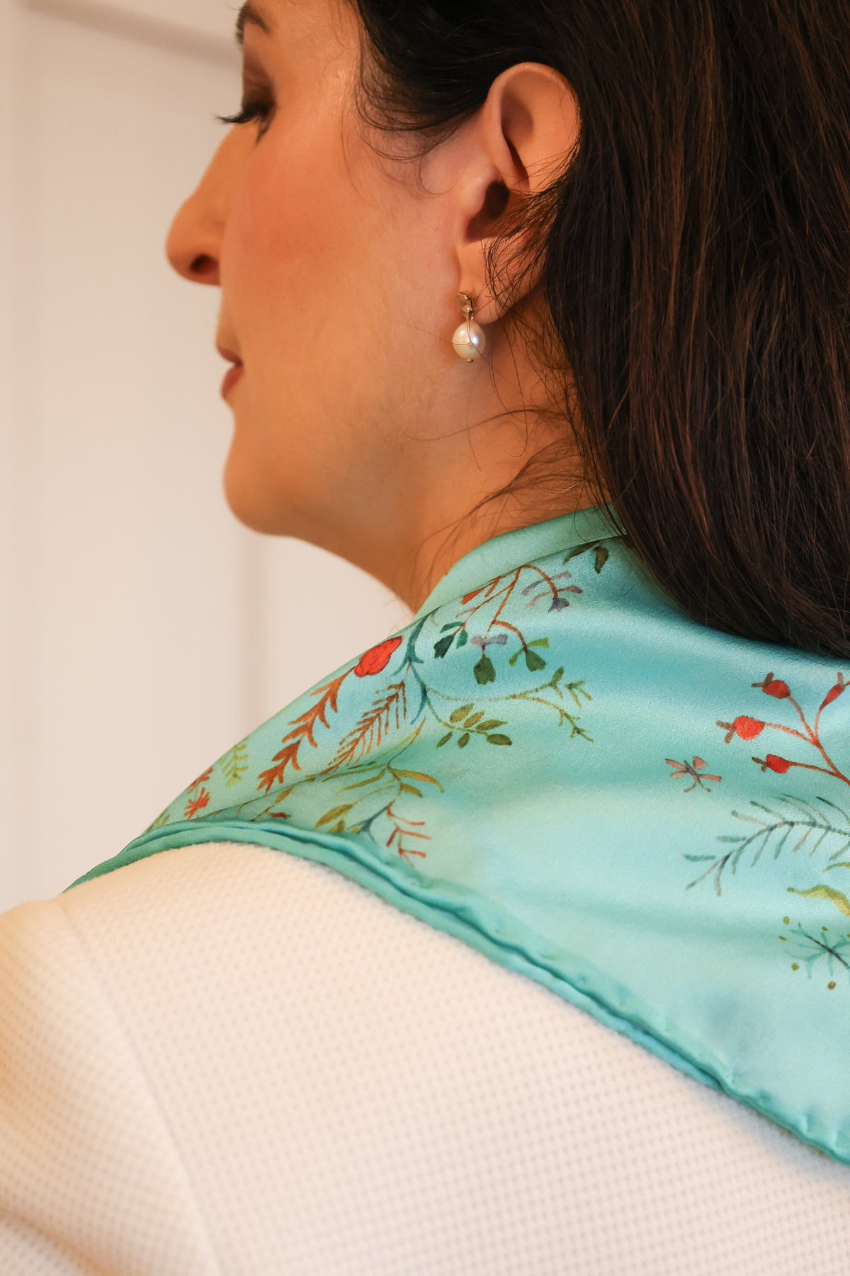 Britannia Embroidery Silk Scarf
