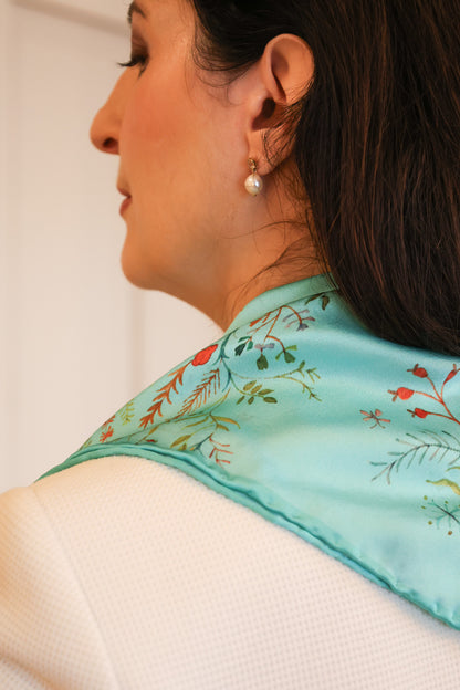 Britannia Embroidery Silk Scarf