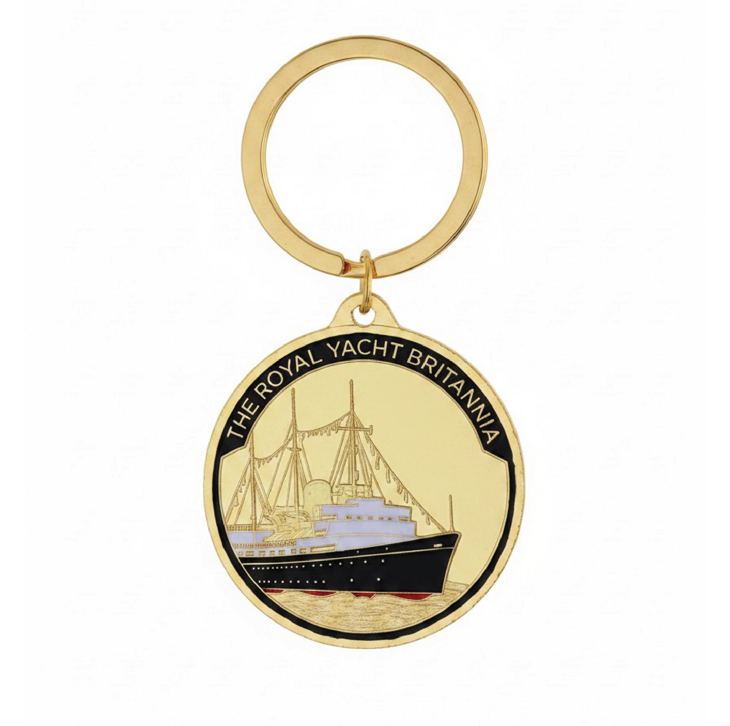 Britannia Ship and Crest Round Keyring