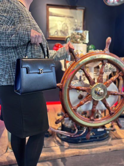 Launer Ebony Black Traviata Bag