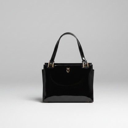 Launer Black Patent Leather Jubilee Bag