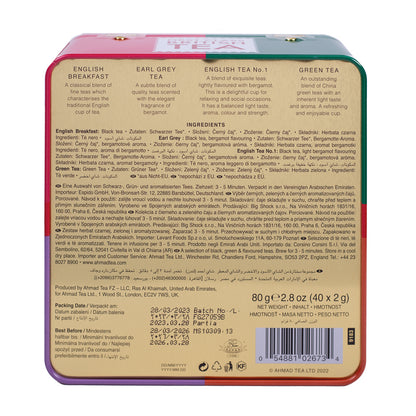 First Class Tea Caddy 40 Teabag Sachets, 4 Flavours