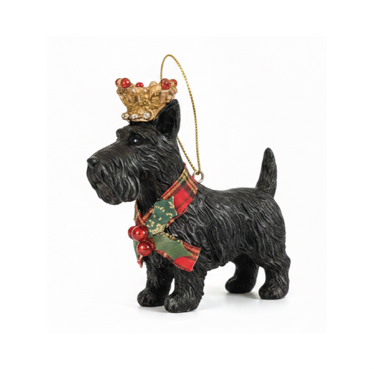 Scottie with Crown Decoration
