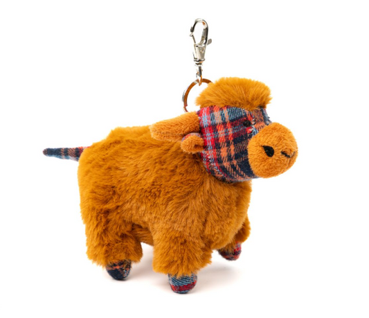 Tartan Highland Cow Bag Charm