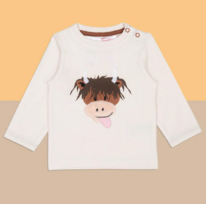 Hamish the Highland Cow Long-Sleeved Top Neutral