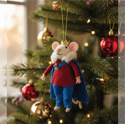 King Mouse Felted Decoration