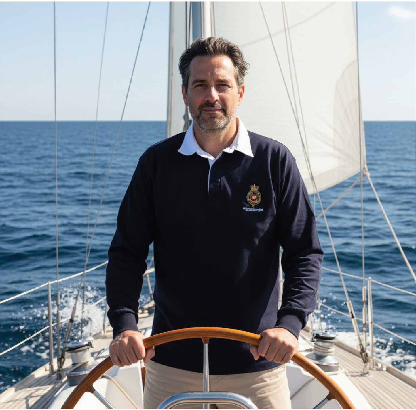 Britannia Navy Crest Rugby Shirt