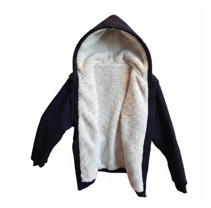 Britannia Crest Sherpa-Lined Hoodie Sweatshirt