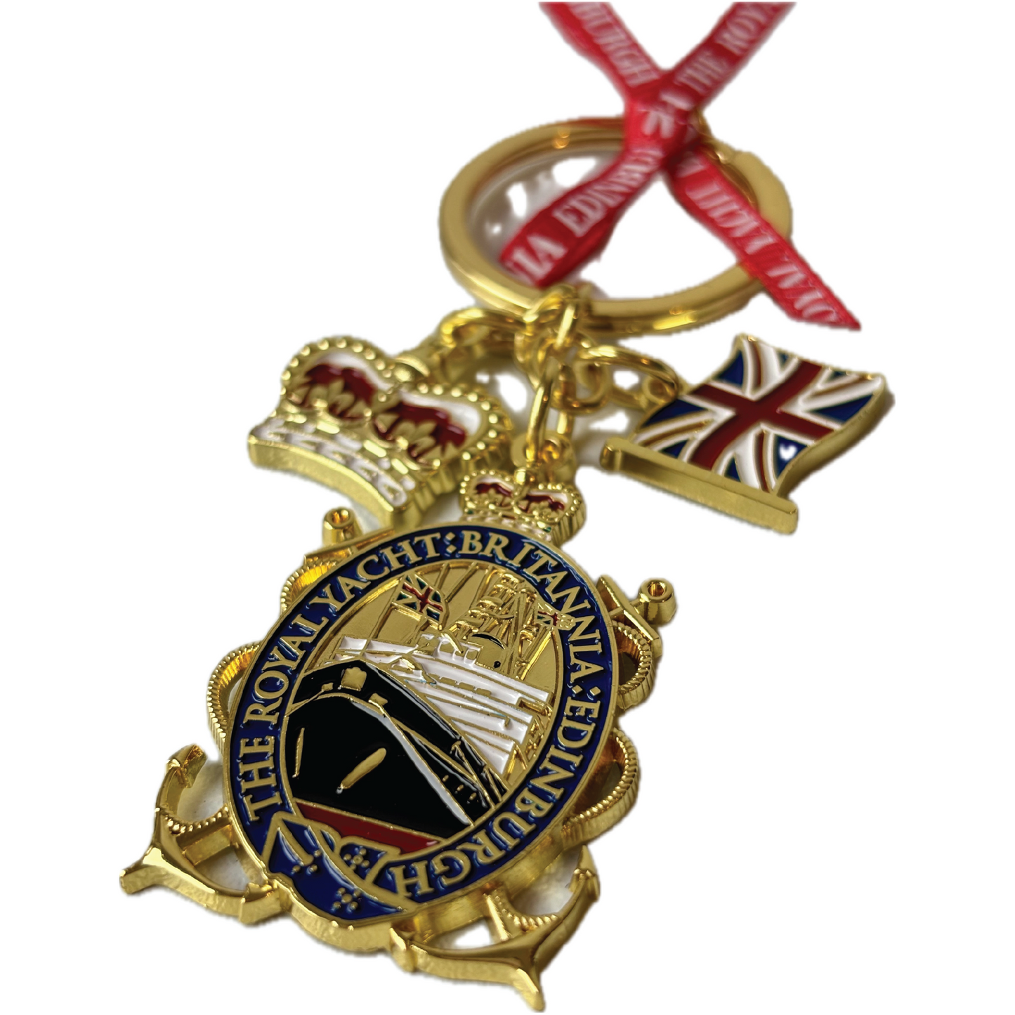 Britannia Shield Keyring with Charms